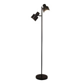 Zander Lighting Cosenza Black Metal 2 Light Floor Lamp