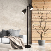 Zander Lighting Cosenza Black Metal 2 Light Floor Lamp