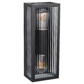 Zander Lighting Farah Fluted Glass Exterior Up/Down Wall Light