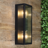 Zander Lighting Farah Fluted Glass Exterior Up/Down Wall Light