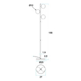 Zander Lighting Felicity Steel 3 Light Floor Lamp
