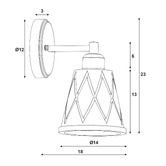 Zander Lighting Towson Steel &amp; Glass Wall Light