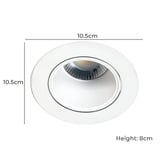 Zander Lighting Rowland 90mm Cut Out LED 8W Gimble Recessed Downlight
