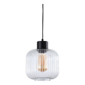 Zander Lighting Hyo Reeded Glass Drum Pendant