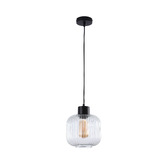 Zander Lighting Hyo Reeded Glass Drum Pendant