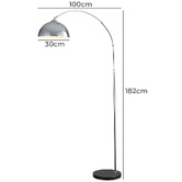 Zander Lighting Naomi Steel &amp; Marble Floor Lamp