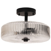 Zander Lighting Chesterton Black Metal 2-Light Semi-Flush Ceiling Light