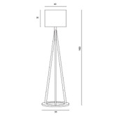 Zander Lighting Cheswick Rubberwood Tripod Floor Lamp