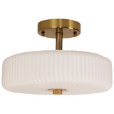 Zander Lighting Chesterton Satin Brass Metal 2-Light Semi-Flush Ceiling Light