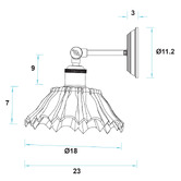 Zander Lighting Cheston Glass Adjustable Armed Wall Light