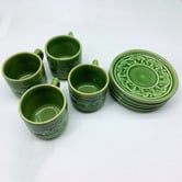 Bouquet House 200ml Celadon Ceramic Coffee Cups &amp; Saucers