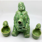 Bouquet House 3 Piece Elephant Celadon Ceramic Tea Set