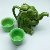 Bouquet House 3 Piece Elephant Kayce Celadon Ceramic Tea Set