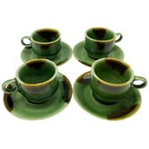 Bouquet House Altan Celadon Ceramic 100ml Espresso Cups &amp; Saucers