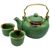 Bouquet House 3 Piece Altan Celadon Ceramic Tea Set