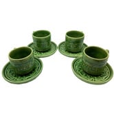 Bouquet House 200ml Celadon Ceramic Coffee Cups &amp; Saucers