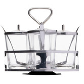 Bouquet House 8 Piece Thorin Aluminium &amp; Glass Condiment Set