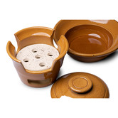 Bouquet House Brown Patton Ceramic Serving Bowl
