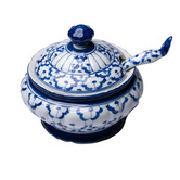 Bouquet House Blue Arlo Serving Bowl