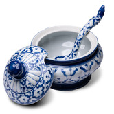 Bouquet House Blue Arlo Serving Bowl