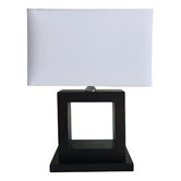 Bellezza Lighting Epworth Square Timber Table Lamp