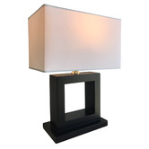 Bellezza Lighting Epworth Square Timber Table Lamp