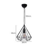 Bellezza Lighting Black Dymens Metal Pendant Light