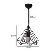 Bellezza Lighting Black Dymens Metal Pendant Light