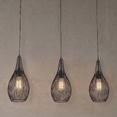 Bellezza Lighting Ghent Teardrop Metal 3 Light Linear Pendant