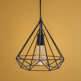 Bellezza Lighting Black Dymens Metal Pendant Light