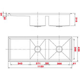 Sterling Avantgarde 1120mm 1 &amp; &frac34; Kitchen Sink with Left Drainer