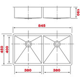 Sterling Calibre 840mm Undermount Double Stainless Steel Kitchen Sink
