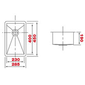 Sterling Calibre 280mm Undermount Single Stainless Steel Kitchen Sink