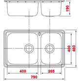 Sterling Prestige 790mm 1 &amp; &frac12;  Stainless Steel Left Hand Kitchen Sink