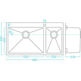 Sterling Regal 880mm 1 &amp; &frac12;  Stainless Steel Kitchen Sink