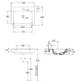 Sterling Tulip Wall Hung or Inset Basin One Tap Hole