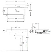 Sterling Tulip Wall Hung or Inset Basin One Tap Hole