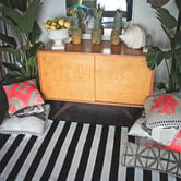 Home &amp; Lifestyle Black Stripe Nantucket Indoor Outdoor Rug