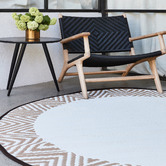 Home &amp; Lifestyle Beige Olympia Indoor Outdoor Round Rug