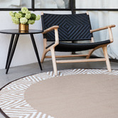 Home &amp; Lifestyle Beige Olympia Indoor Outdoor Round Rug
