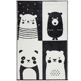 Home &amp; Lifestyle Black &amp; White Nika Bear Kids' Rug