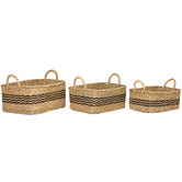 Home &amp; Lifestyle 3 Piece Palash Jute Basket Set
