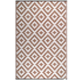 Home &amp; Lifestyle Beige &amp; White Aztec-Style Outdoor Rug
