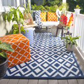Home &amp; Lifestyle Indigo &amp; White Marina Outdoor Rug