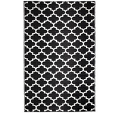 Home &amp; Lifestyle Black &amp; White Tangier Trellis Outdoor Rug