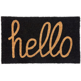 Home &amp; Lifestyle Black Hello Coir Doormat
