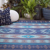 Home &amp; Lifestyle Blue Cusco Outdoor Floor Mat