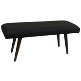 Home &amp; Lifestyle Black Celeste Upholstered Bench