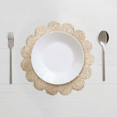 Home &amp; Lifestyle Torn Round Jute Placemats