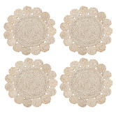 Home &amp; Lifestyle Torn Round Jute Placemats